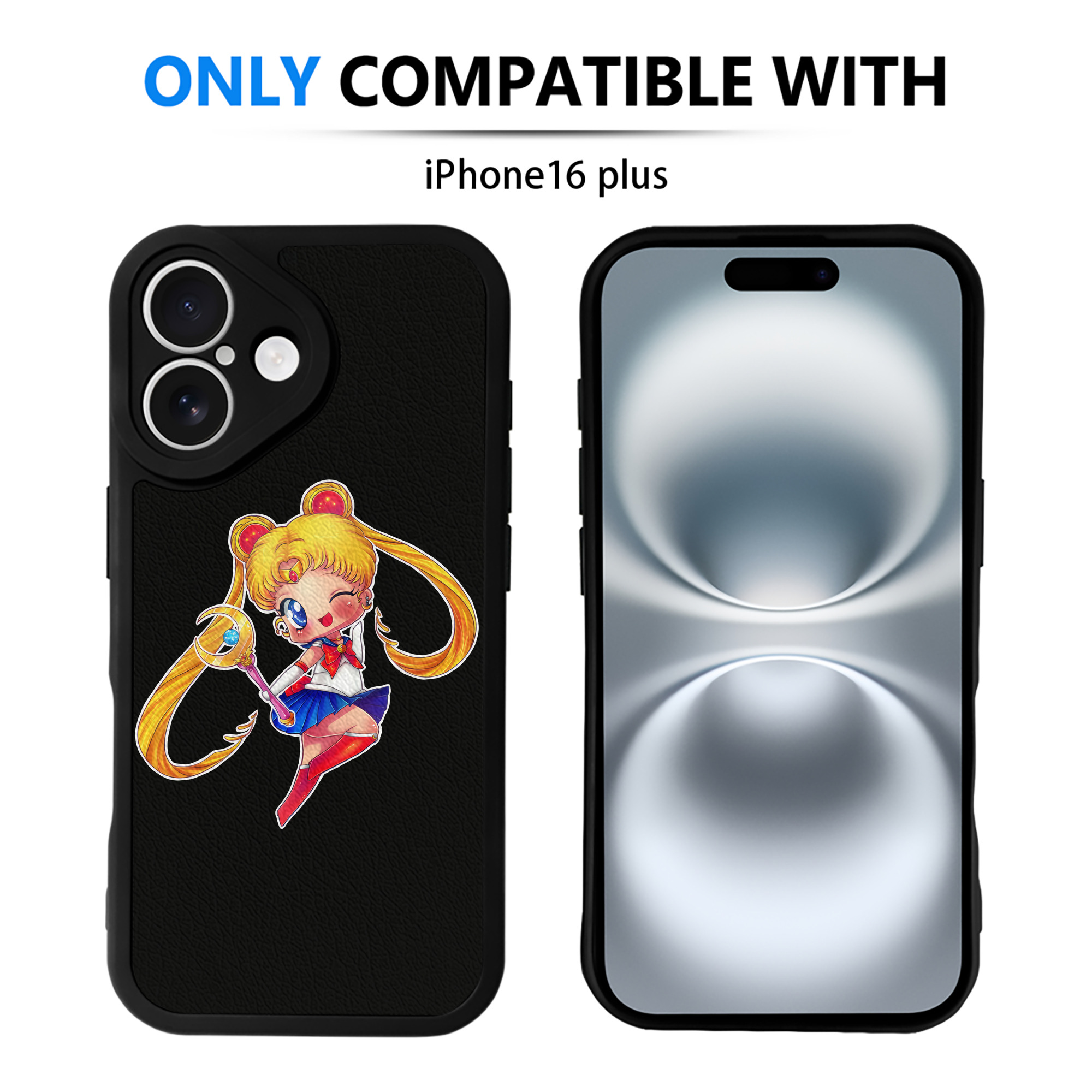 （画像用） 美少女戦士セーラームーン 月野 うさぎ つきの うさぎ Sailor Moon Tsukino Usagi 【iPhone 16シリーズ対応】シリコンスマホケース（レザー調） 材質：シリコン